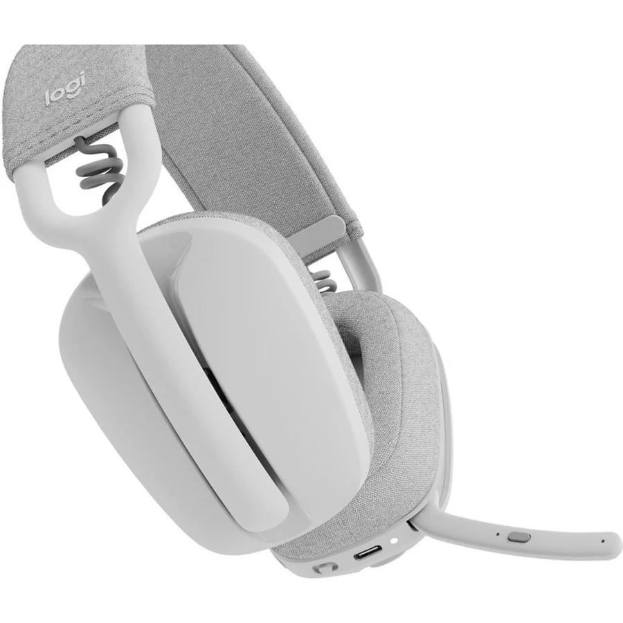 Logitech Zone Vibe 100 Noise cancelling Gaming Headphone Bluetooth with microphone - White/Gray