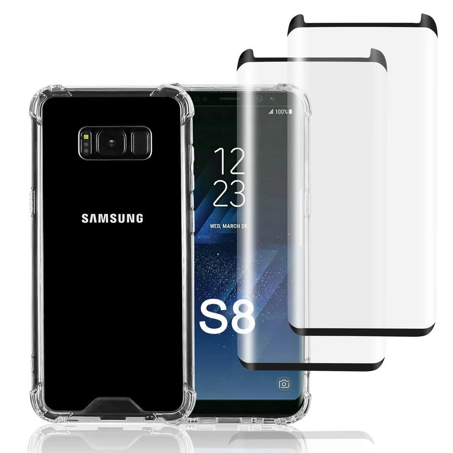 Galaxy S8 case and 2 protective screens - Recycled plastic - Transparent · Transparent