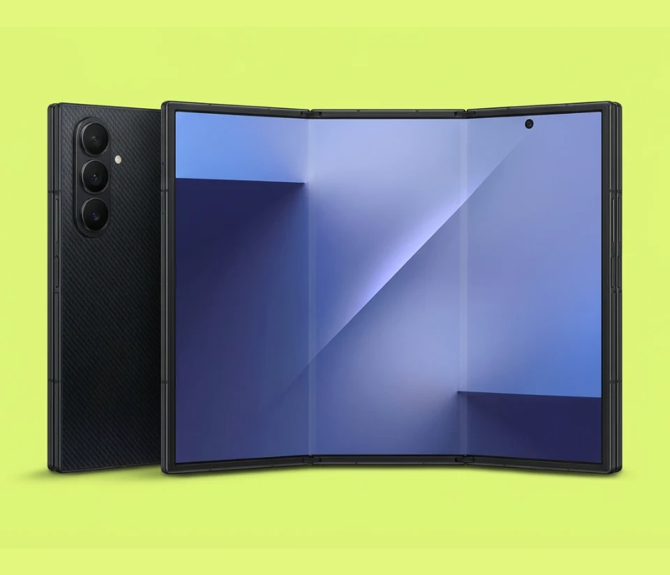 A frontal picture of the Samsung Galaxy Z TriFold.