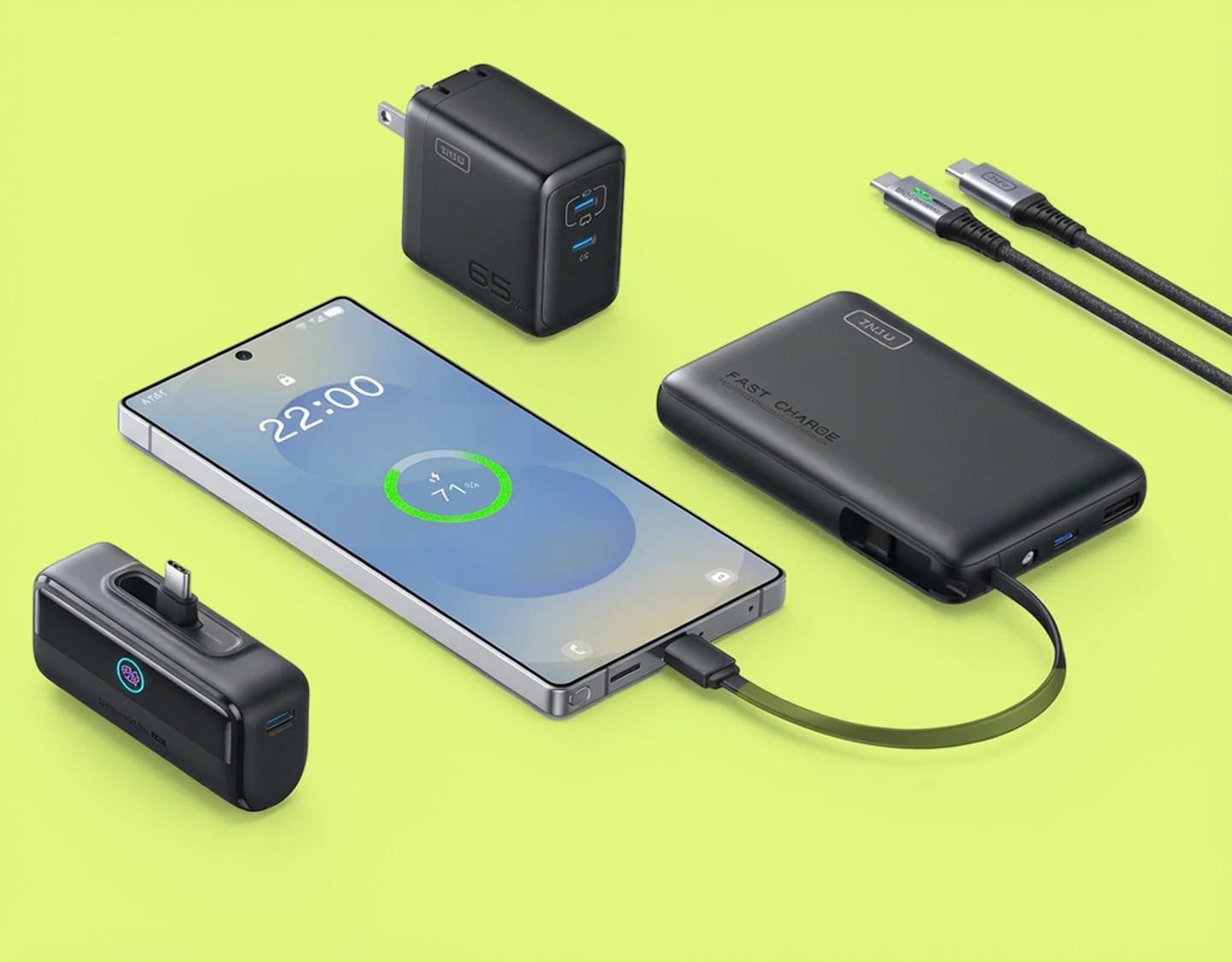 The Samsung Galaxy S26 is charging via a wired charger, with charging in progress.