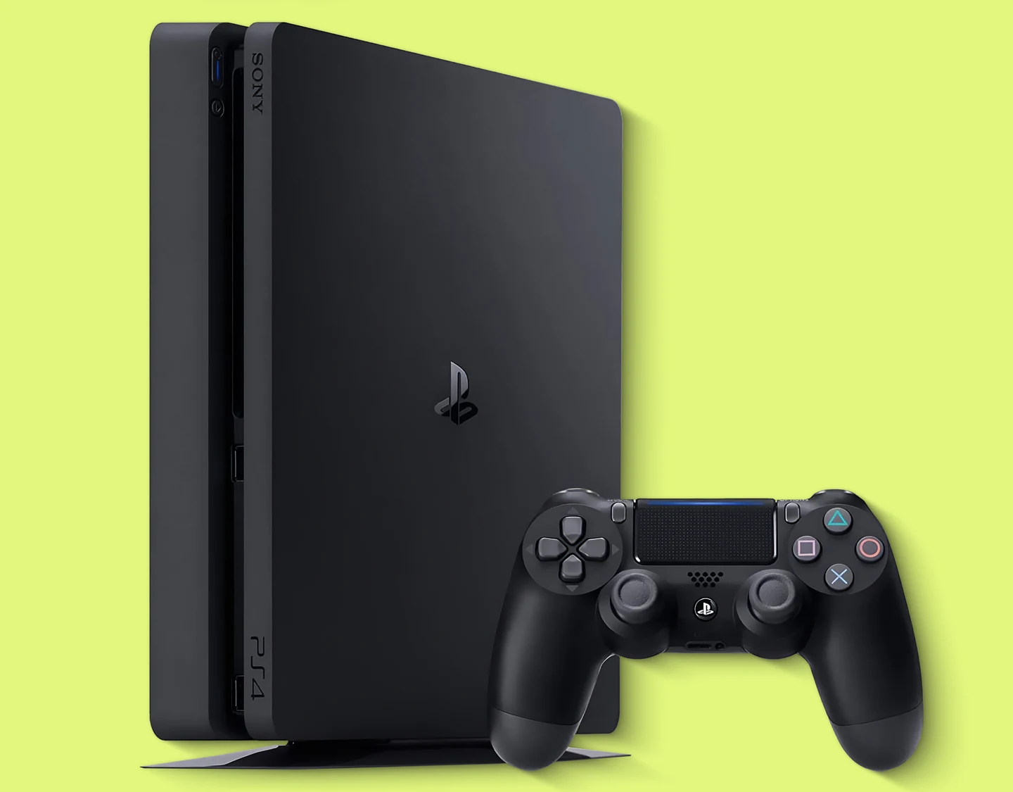 The PS4 Slim showing its ports.