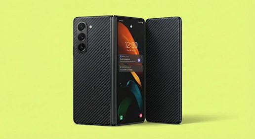 A picture of the Samsung Galaxy Z TriFold open on the lock screen.