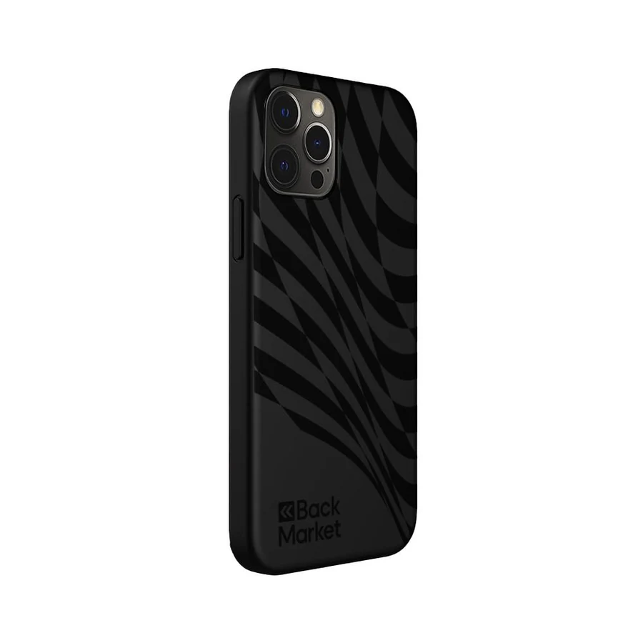 RefurbLane Case iPhone 12 / iPhone 12 Pro and protective screen - 100% Biodegradable - Black Wave · Black Wave · Image 2