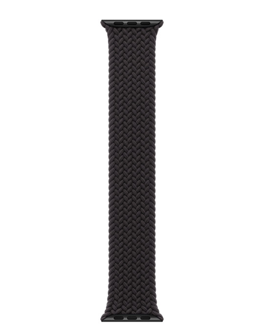 46mm Black Braided Solo Loop - Size 6
