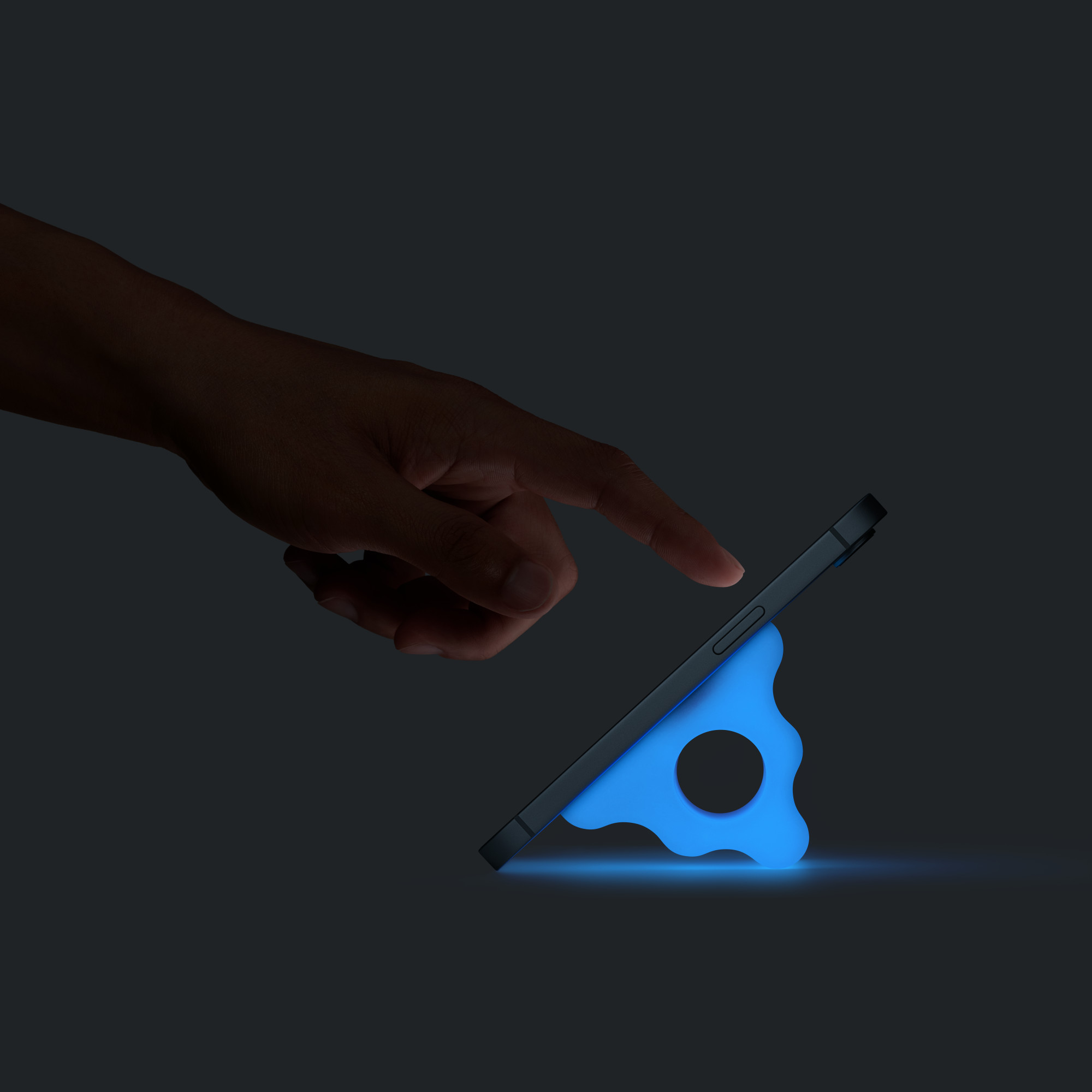 Hikawa Grip & Stand for iPhone (MagSafe Compatible) - Glow Blue