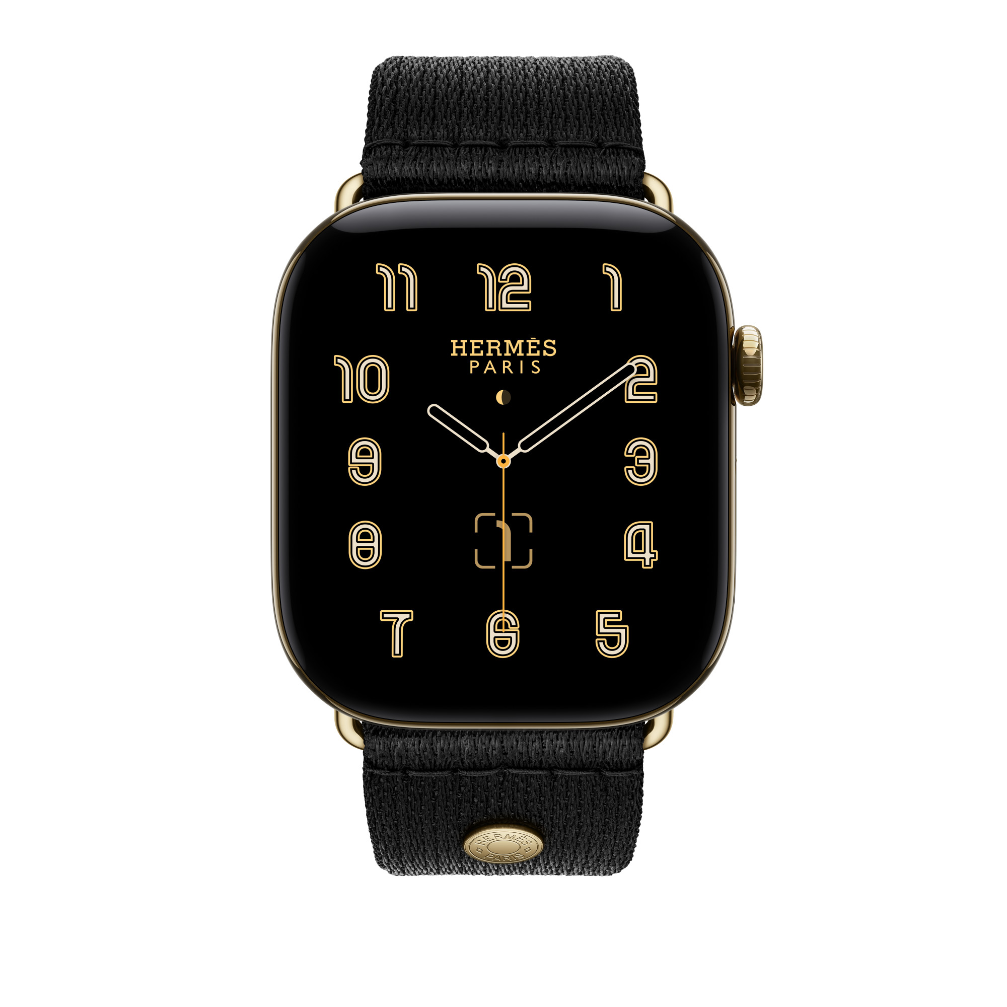 Apple Watch Hermès 46mm Satin Clou de Selle · Noir · Image 3