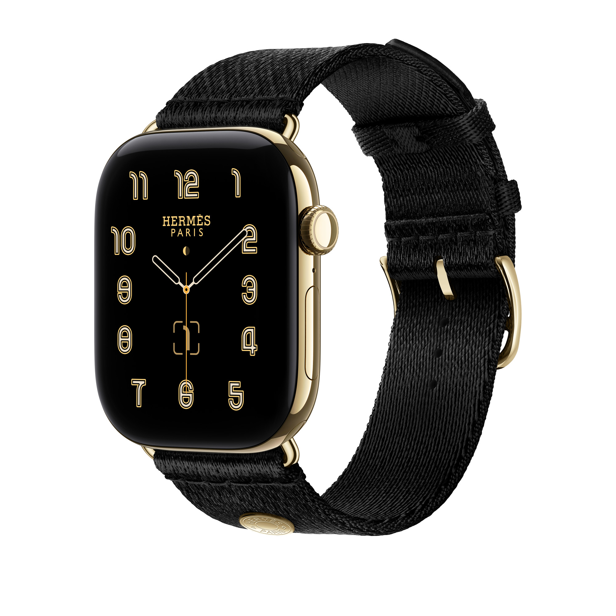 Apple Watch Hermès 46mm Satin Clou de Selle · Noir · Image 2