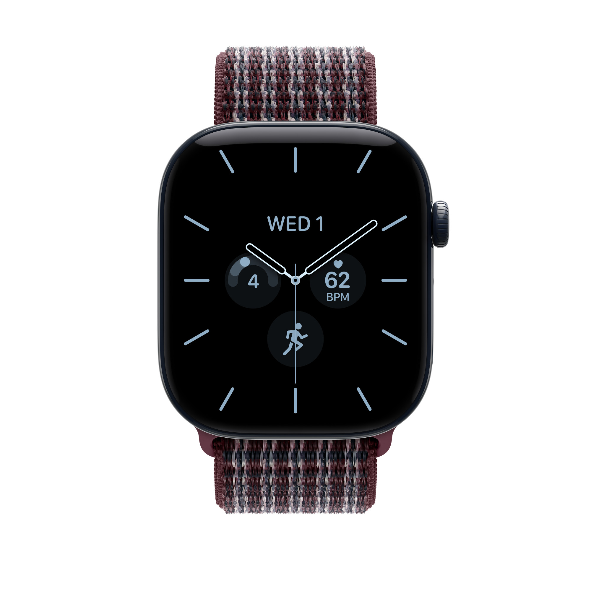 46mm Burgundy Plaid Sport Loop