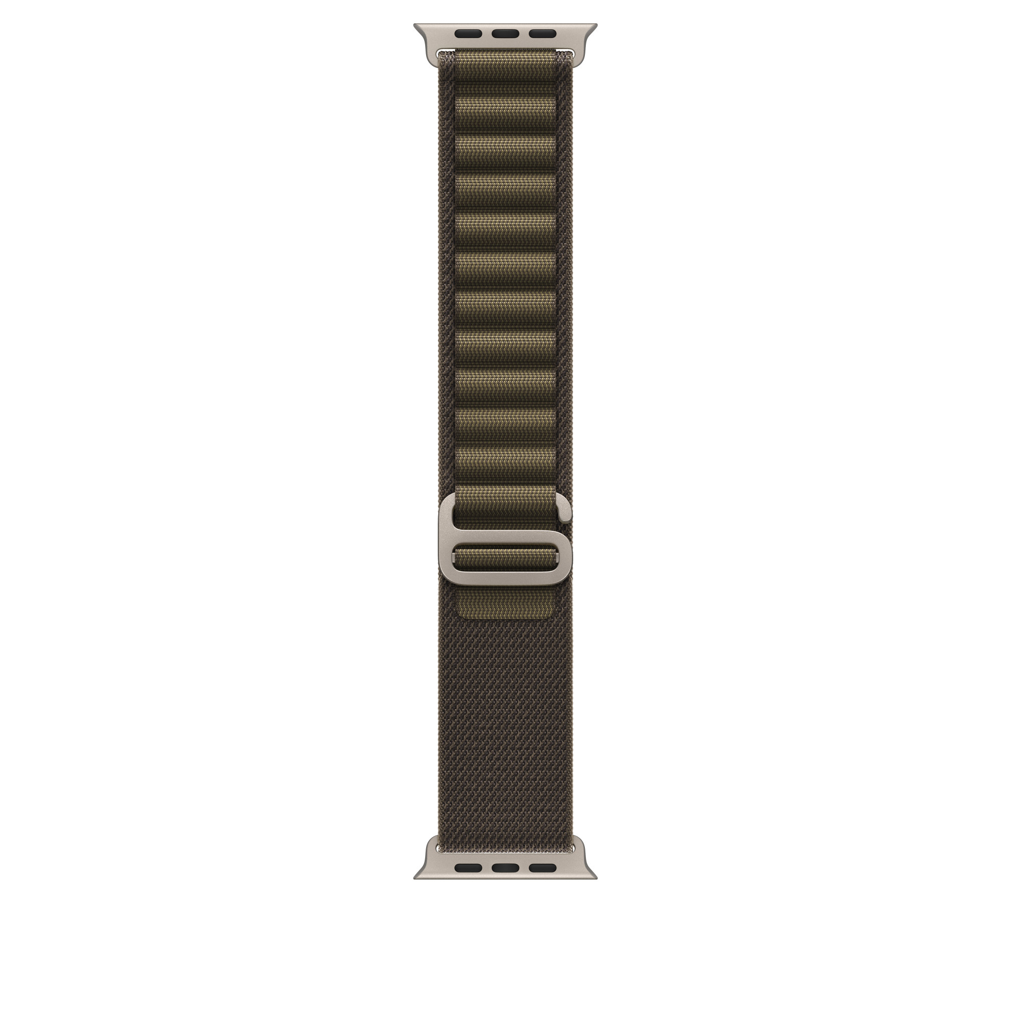 49mm Dark Olive Alpine Loop - Medium - Natural Titanium Finish
