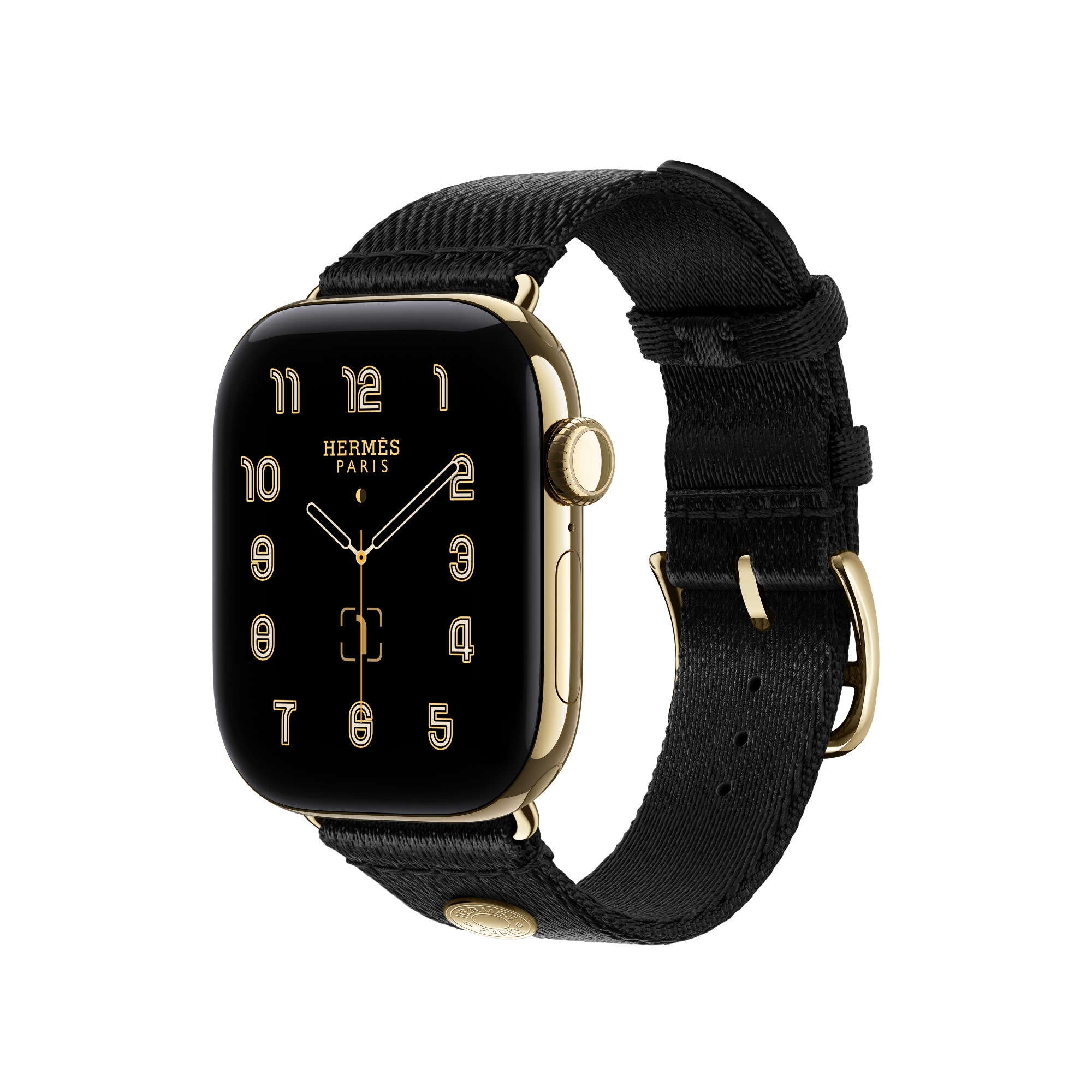 Apple Watch Hermès 42mm Satin Clou de Selle · Noir · Image 2