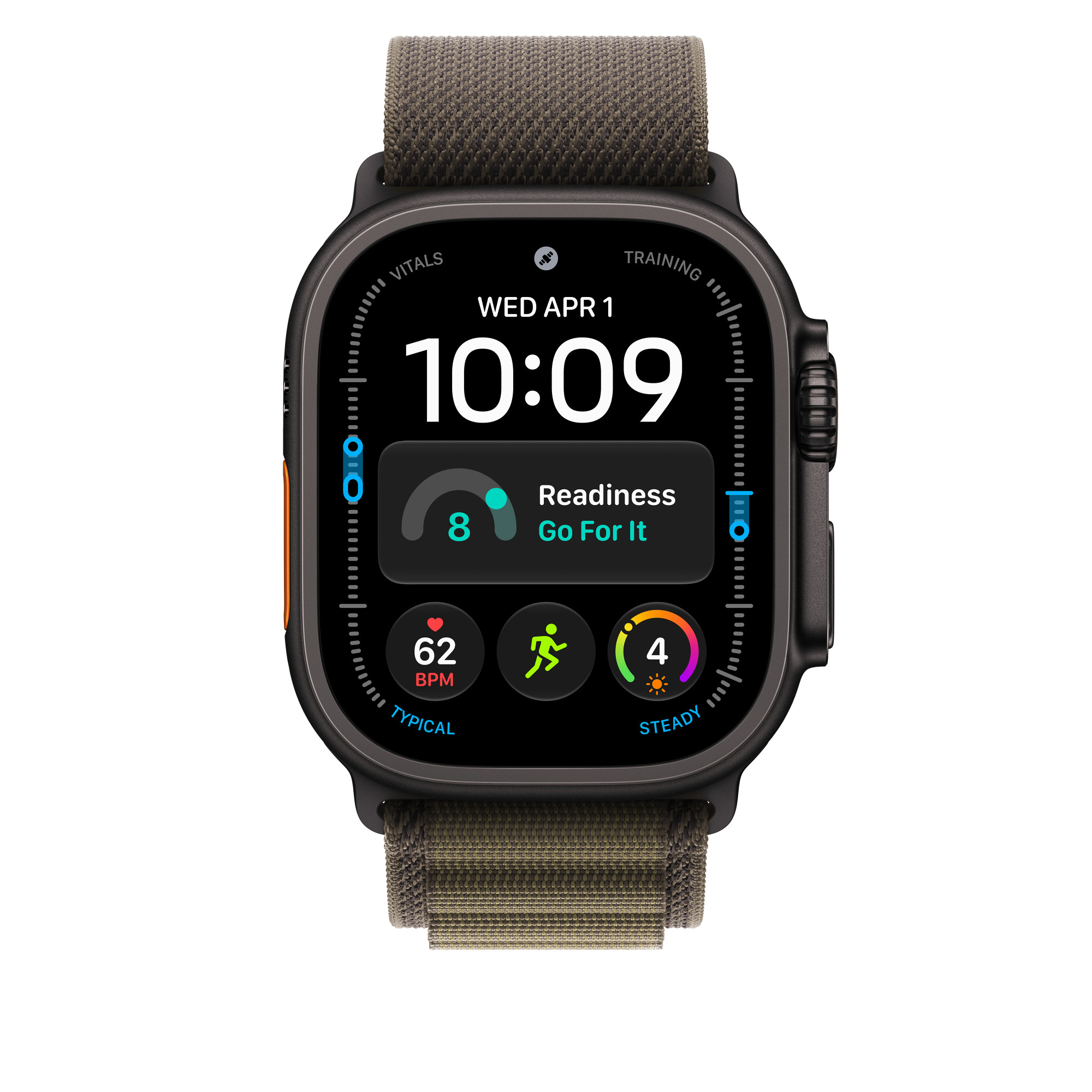49mm Dark Olive Alpine Loop - Large - Black Titanium Finish