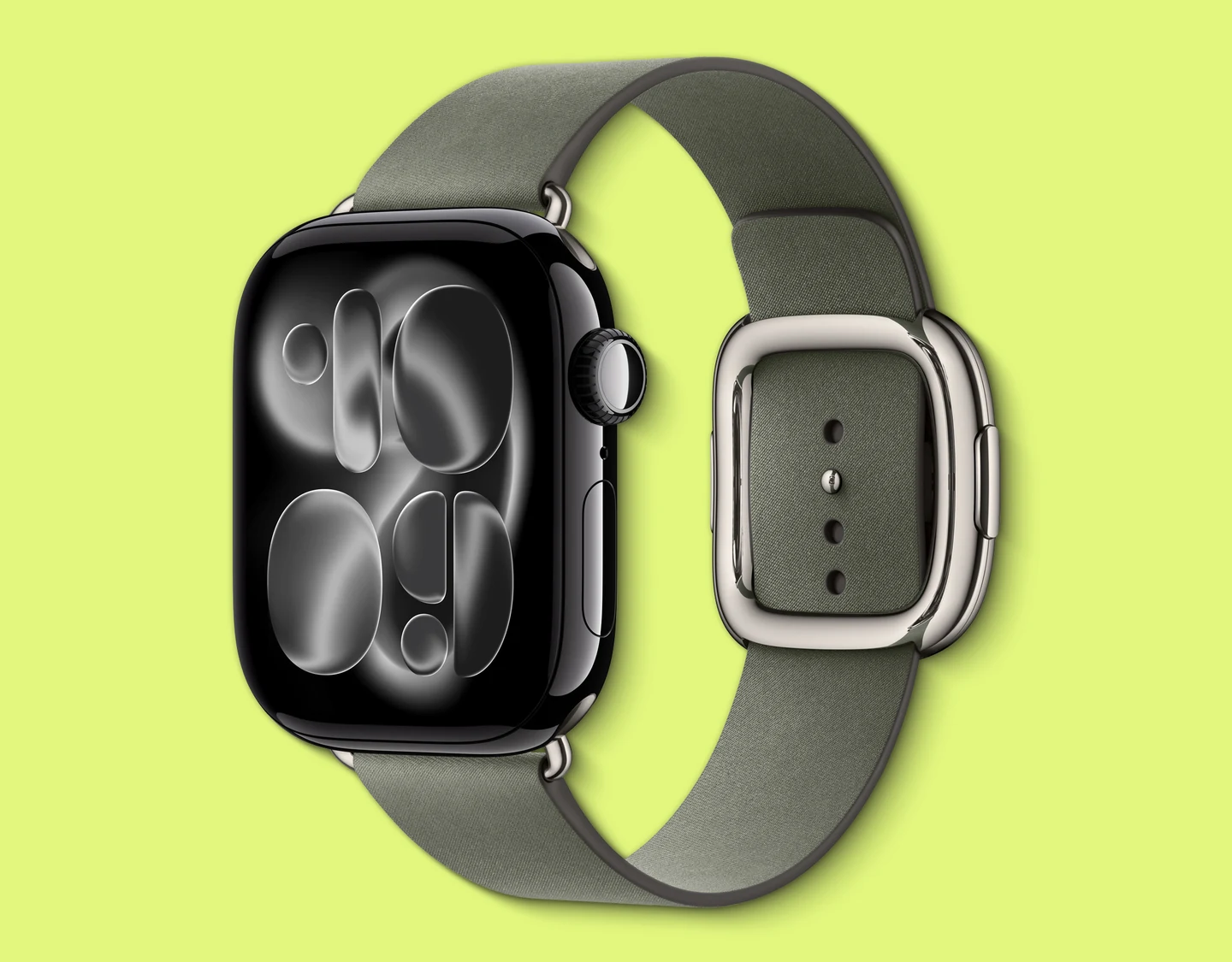 An image of the Apple Watch 11 in Jet Black.