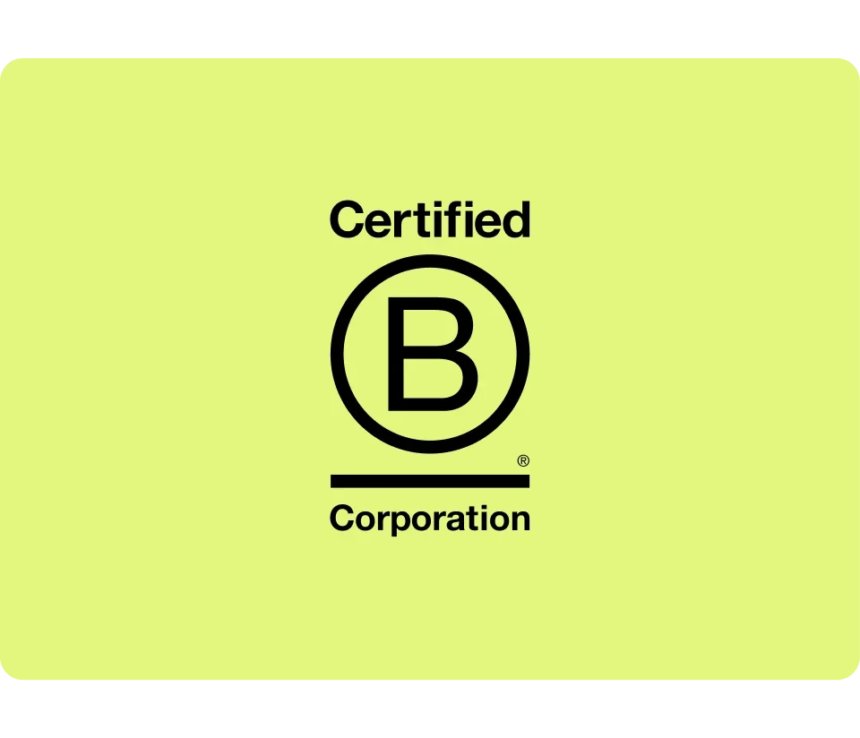 This is the Bcorp logo with a green background
