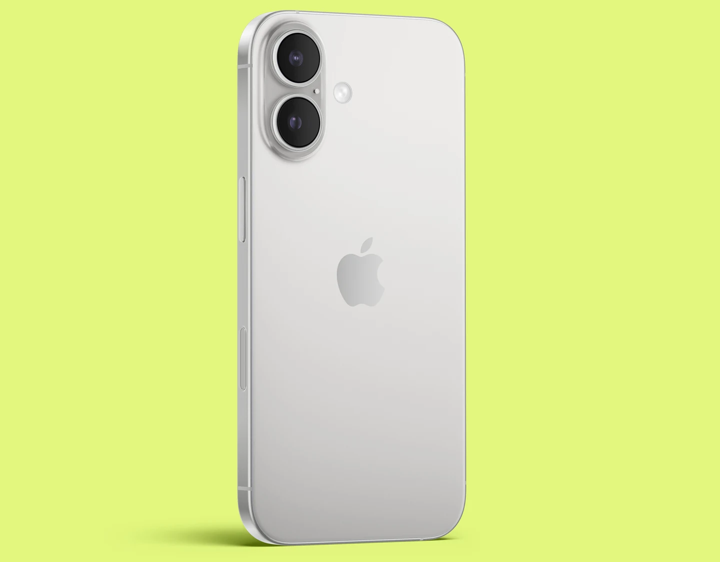 The Apple iPhone 16 showing its aluminum frame and vibrant color finishes. 