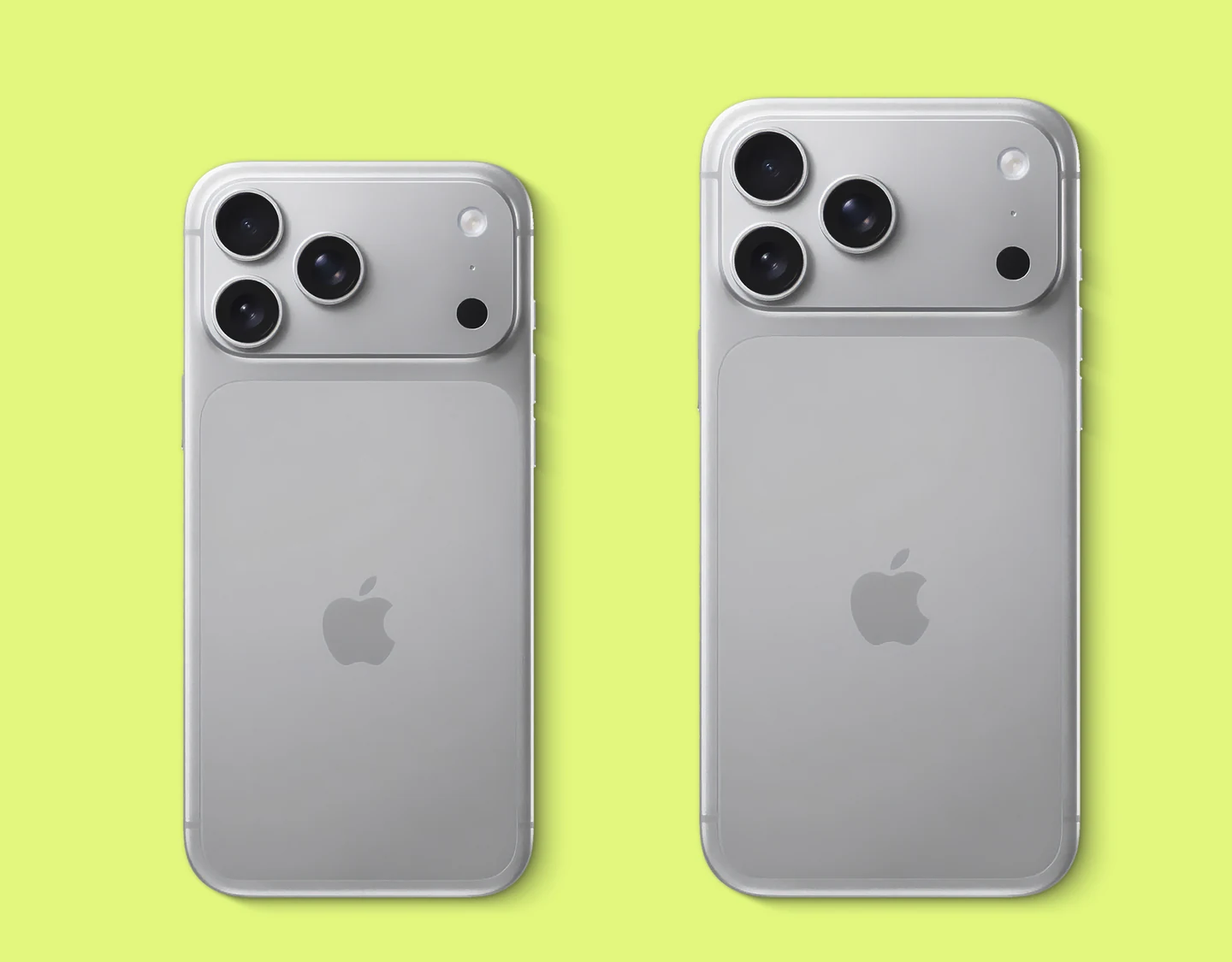 The two Pro models share the same camera hardware but have different sizes and battery ratings.  
