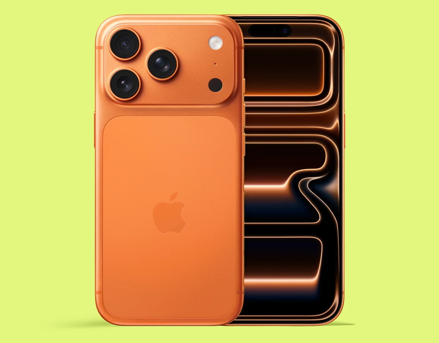An image of the iPhone 17 Pro in Cosmic Orange.