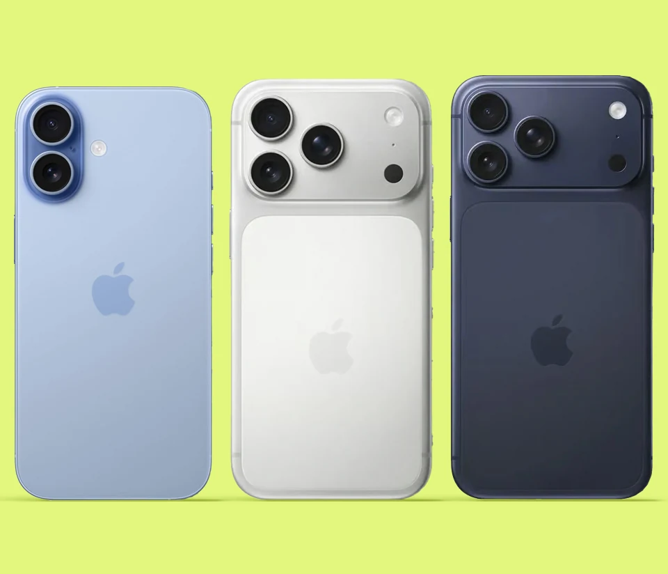 A collage of the 3 new iPhone 17 models