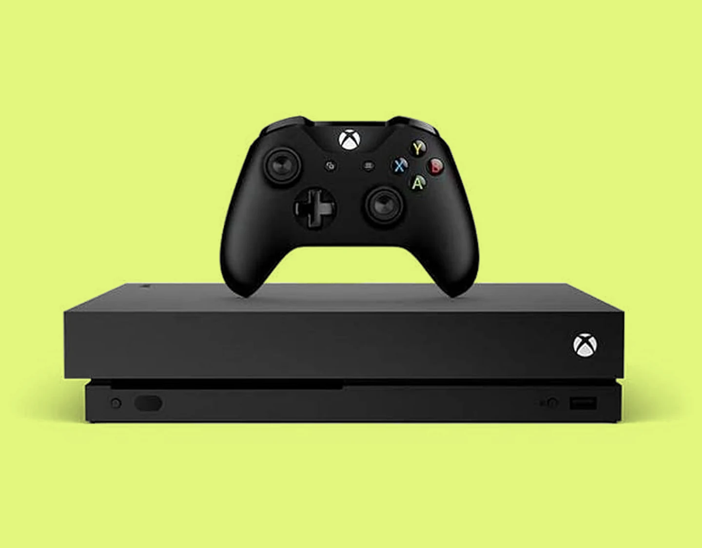 The front view of the Xbox One console