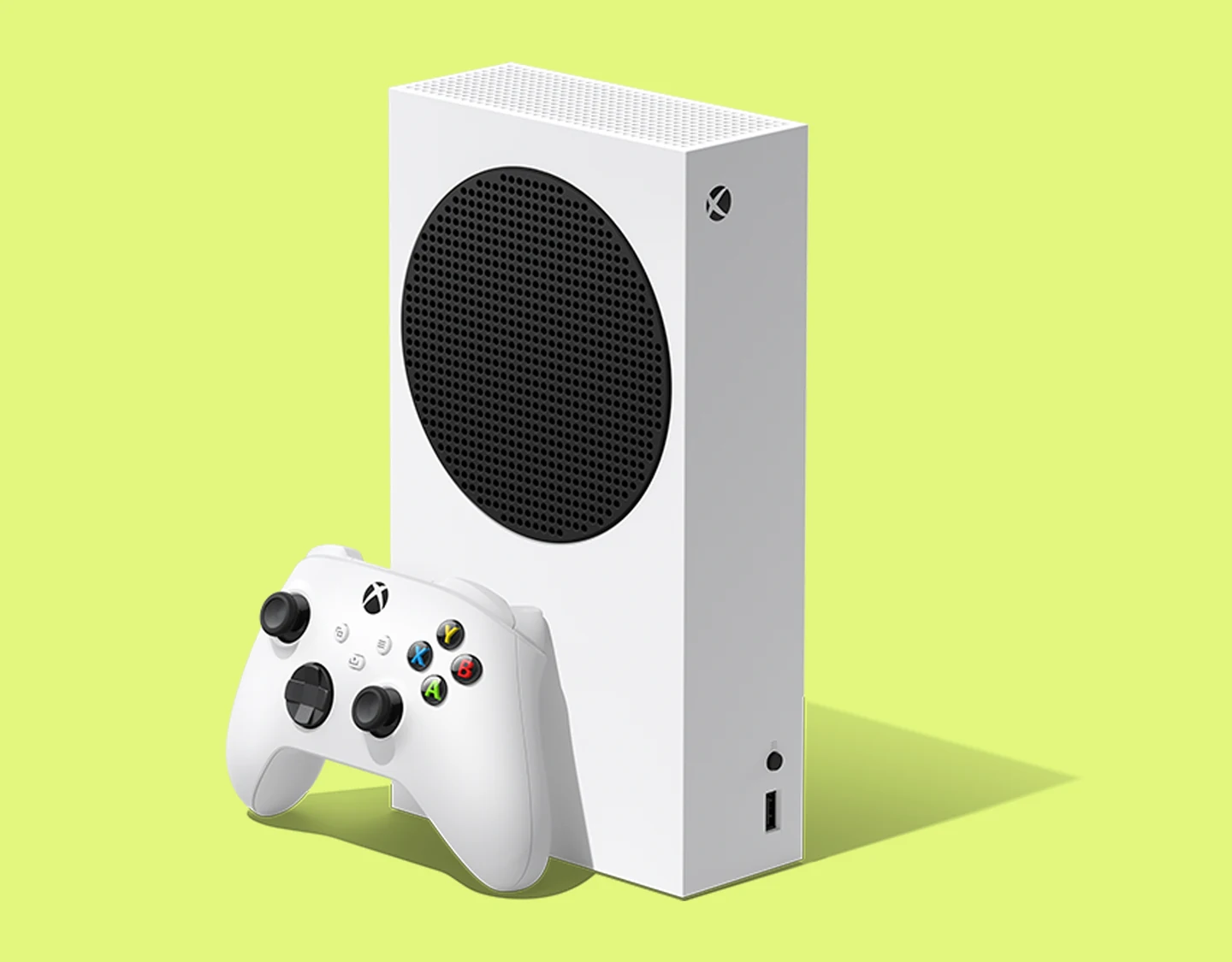 The front view of the Xbox Series S console
